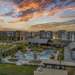 Resort-style pool and apartment homes