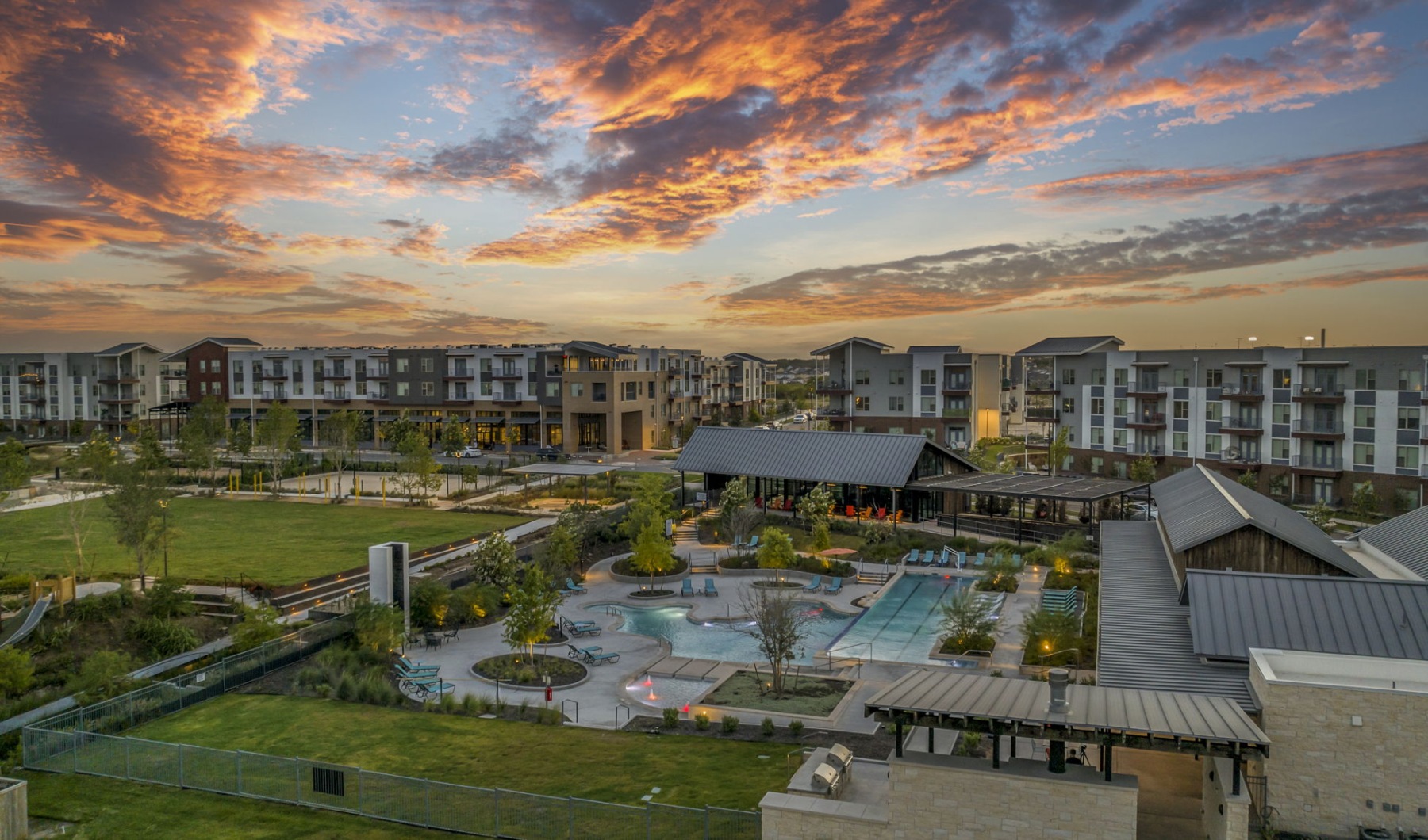 Resort-style pool and apartment homes