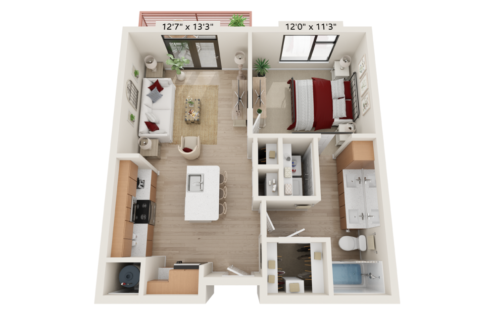 A2 - 1 bedroom floorplan layout with 1 bathroom and 694 square feet A2 - 1 bedroom floorplan layout with 1 bathroom and 694 square feet