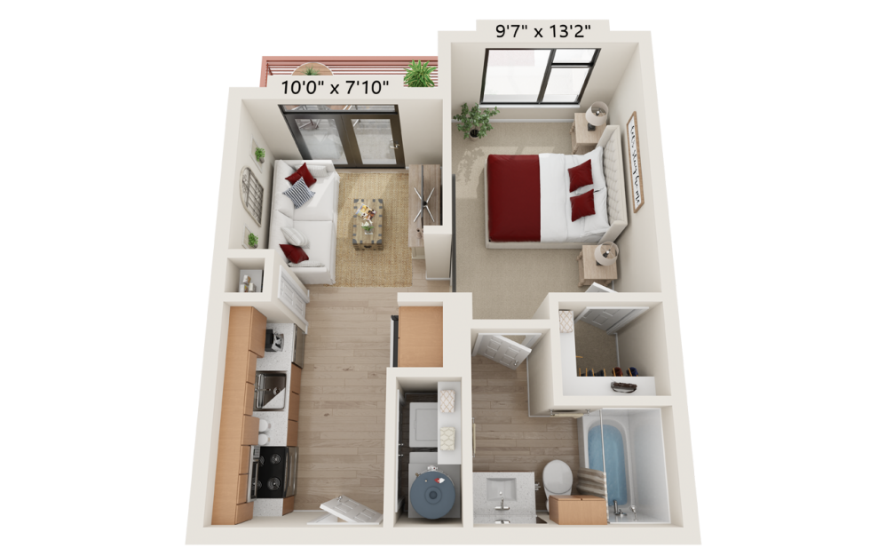 E1 - Studio floorplan layout with 1 bathroom and 475 square feet E1 - Studio floorplan layout with 1 bathroom and 475 square feet